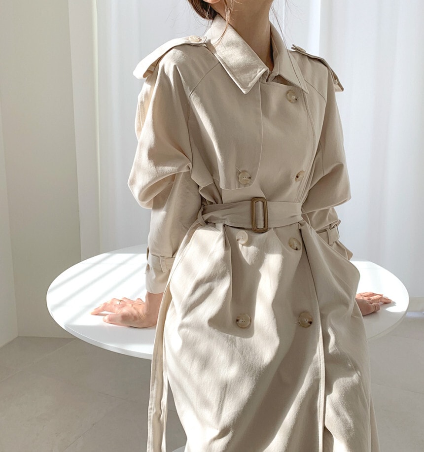 トレンチコート　ウエストベルト　２カラー　A989