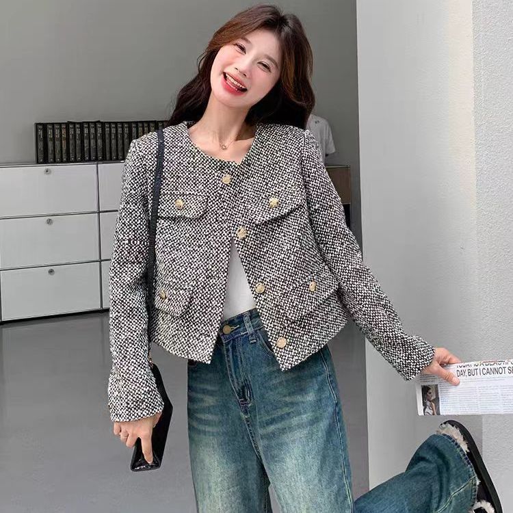 (細工が凝っている)2025年の春と秋の女性のためのフランスのハイエンドの小さなフレグランスジャケット新しいホットハイエンドスタイルの有名人の気質初秋のトップ (細工が凝っている)2025年の春と秋の女性のためのフランスのハイエンドの小さなフレグランスジャケット新しいホットハイエンドスタイルの有名人の気質初秋のトップ