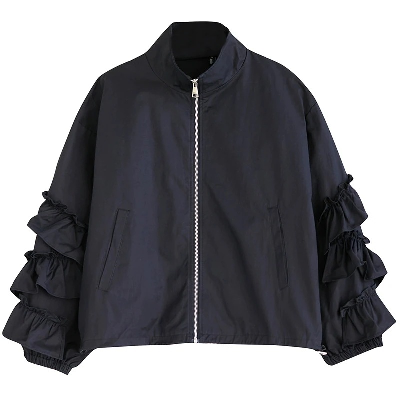 2024春装新型短金英倫風木耳元暗黒ジャケットコート 大きいサイズ 秋トレンチコート