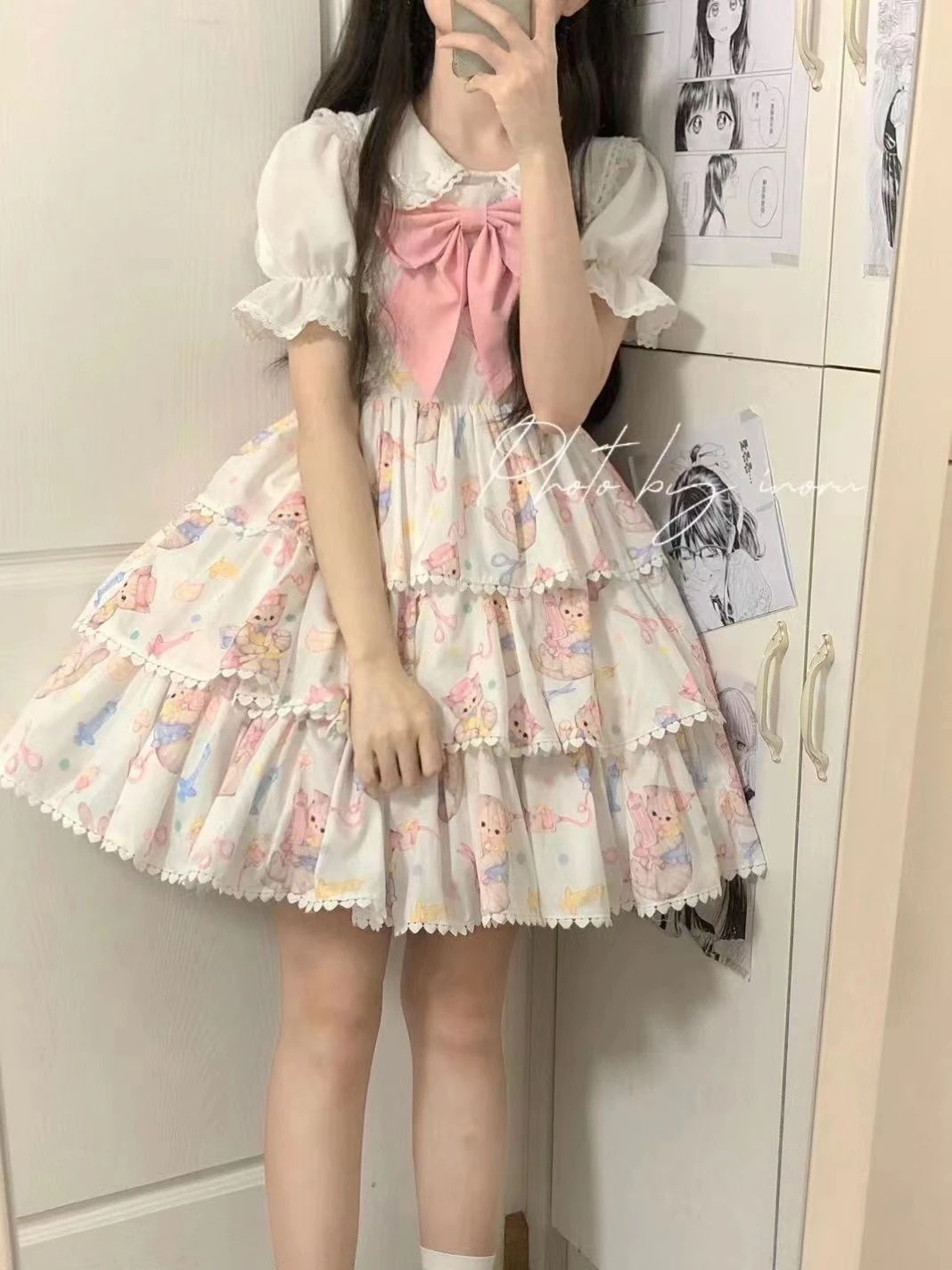 ロリータ コスプレ 2024 春夏 新作 シャツ+ワンピース 可愛らしい 蝶結び 二点セット ロリータ コスプレ 2024 春夏 新作 シャツ+ワンピース 可愛らしい 蝶結び 二点セット