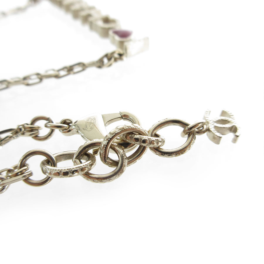 シャネル CHANEL ネックレス メタル/エナメル ゴールド/パープル レディース s0366a