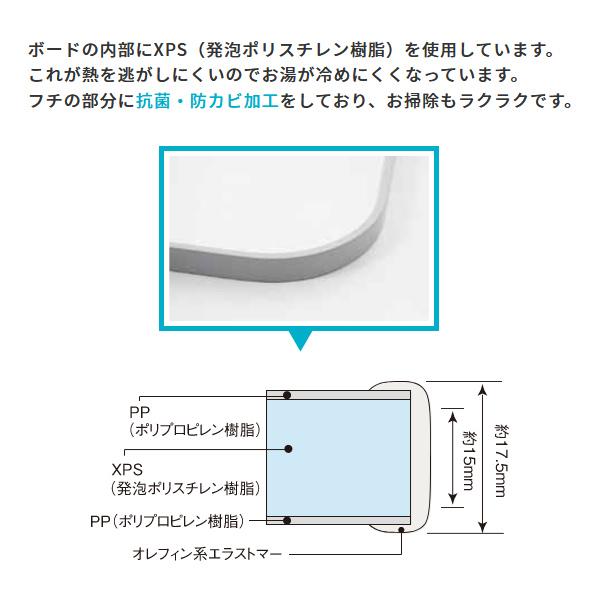 風呂ふた オーダー サイズ 間口141-150cm 奥行81-85cm 冷めにくい 保温 フロフタ お風呂 蓋 浴槽 防カビ 日本製 変形 オーダーメイド 東プレ バスタブ 白 2枚割