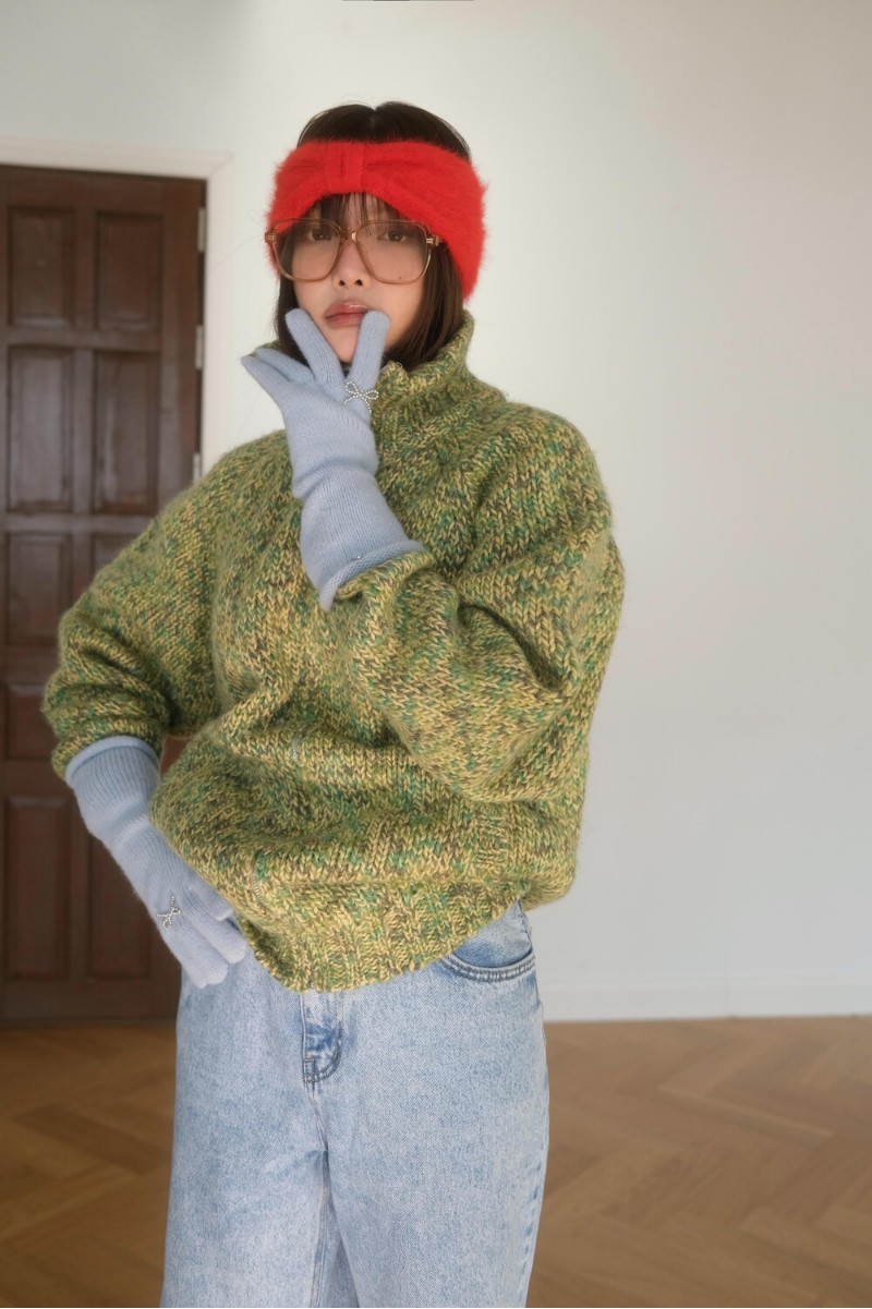 【YEGG】 Ribbon Gloves リボングローブ リボン ニット手袋 グローブ 韓国 手袋 韓国 ニットグローブ リボンニットグローブ_7