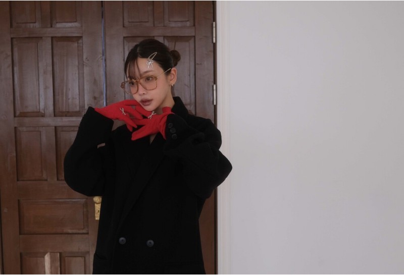 【YEGG】 Ribbon Gloves リボングローブ リボン ニット手袋 グローブ 韓国 手袋 韓国 ニットグローブ リボンニットグローブ_8