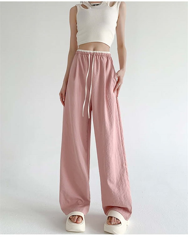 Qoo10] ワイドパンツ レディース ロングパンツ