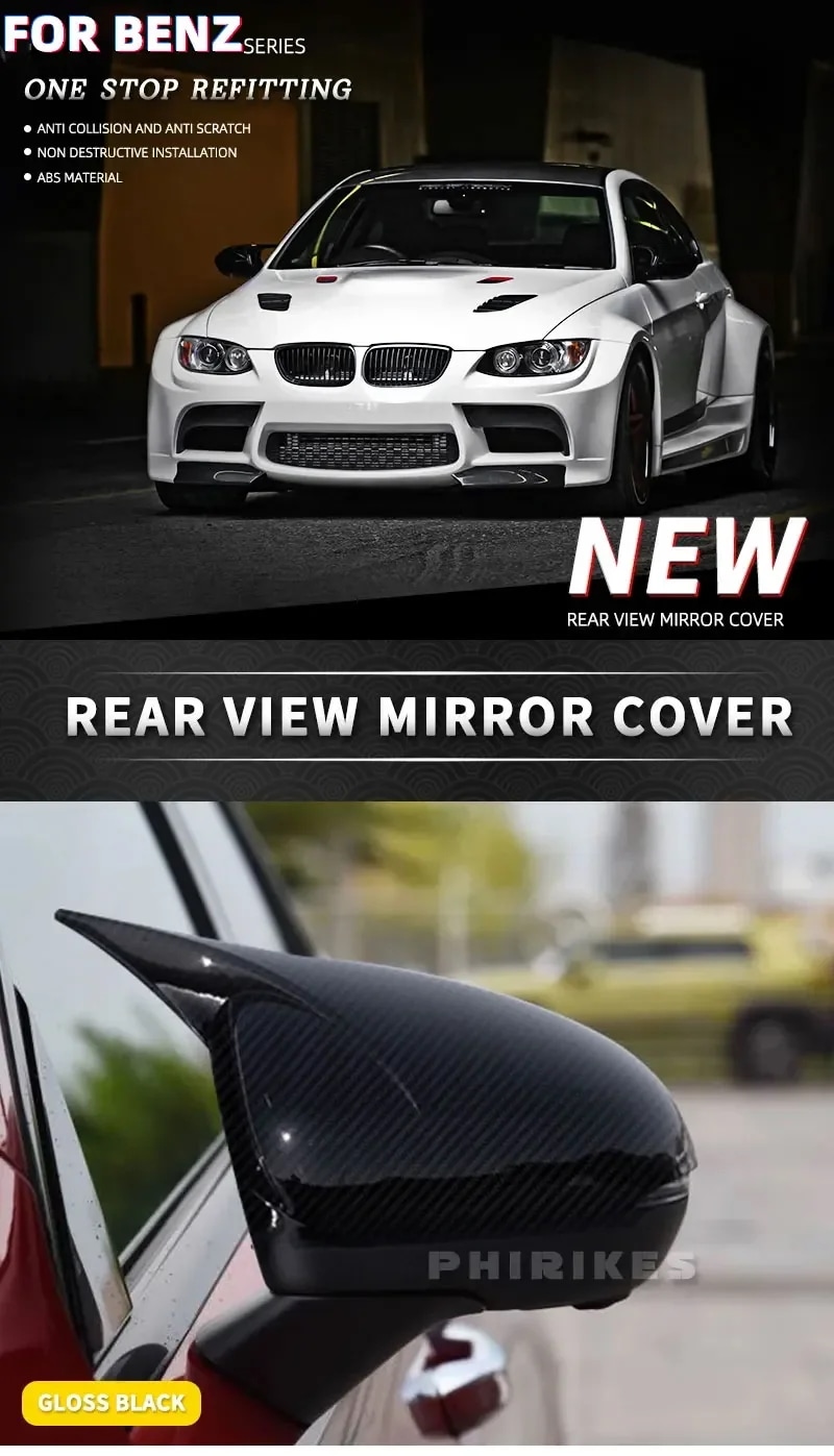 メルセデスベンツ W177 Aクラス C118 V177 用 ブラック サイドミラーカバーキャップ 2019 2020 CLA200 CLA250 CLA35 CLA45S セダン A180 輸入品_7