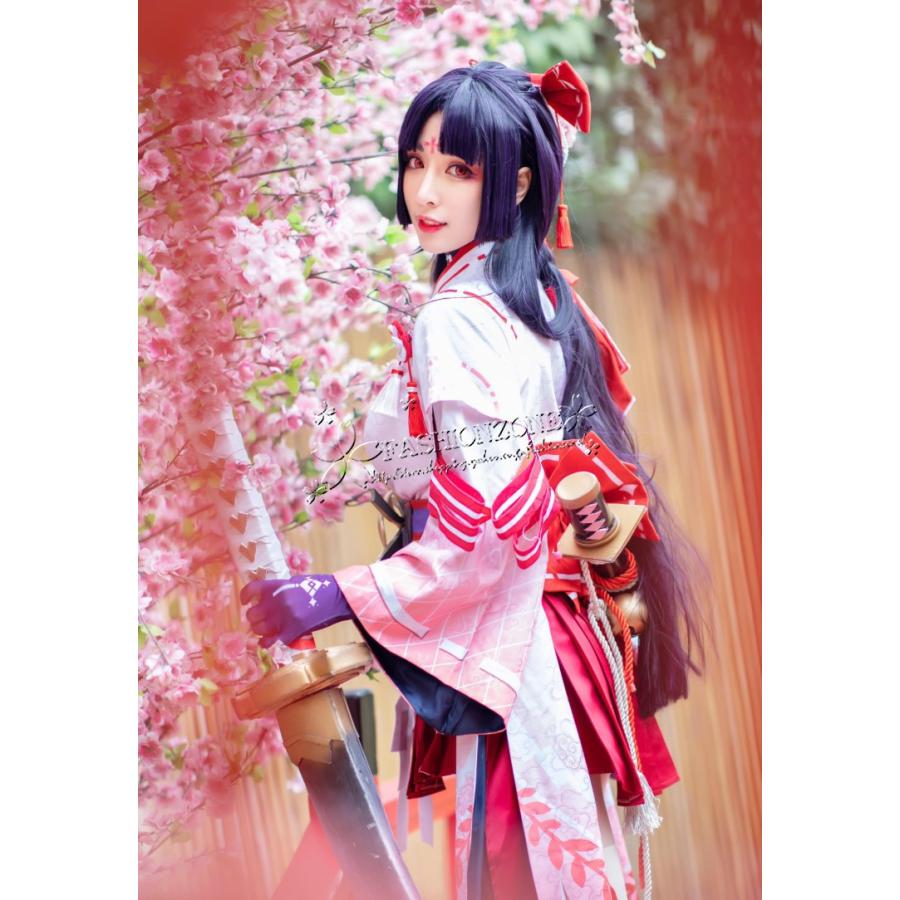 陰陽師風 決戦平安京妖刀姫 禦神の刃 着物 舞台衣装コスプレ衣装ウィッグ靴cosplay コスチューム セットアップ レディース 大人 仮装 変装_4