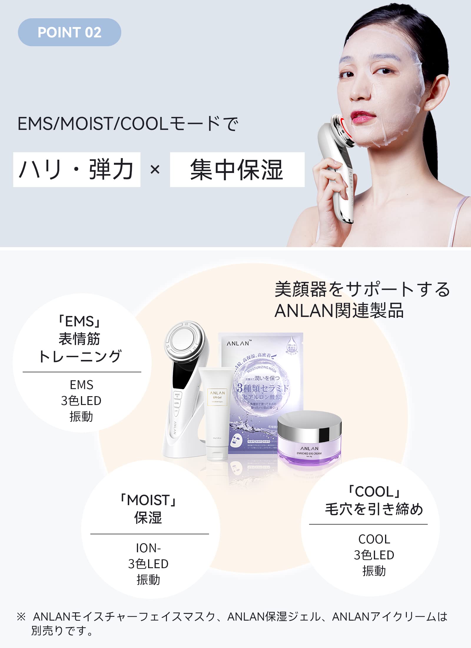 【美容家評価&人気雑誌掲載 】ANLAN 温冷美顔器 PRO 1台9役 ems 温冷ケア 3色光エステ 毛穴ケア 多機能美顔器 目元 口元 15枚 大判コットン 誕生日 ギフト (ホワイト)