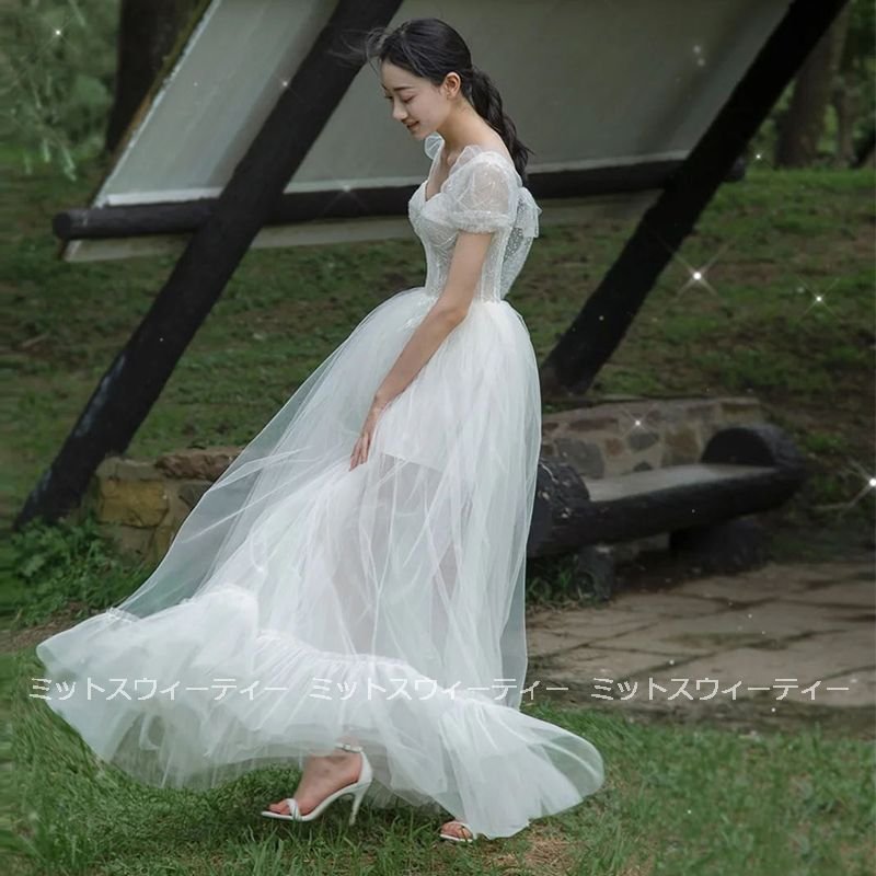 さまざまな色をご用意 ウエディングドレスaラインドレス結婚式