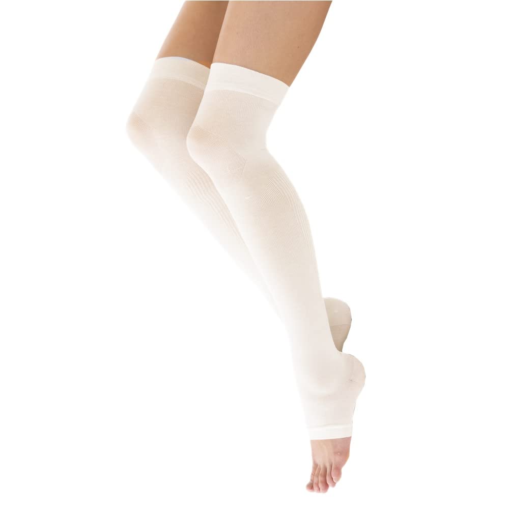 [コクーンフィット] 【シルク55%使用】 履いて寝て 脚 すっきりニーハイ【日本製】お肌にやさしいシルクの着圧ソックスでおやすみ時の脚をいたわる シルク混 シルク 絹 着圧ソックス 加圧 オーバー