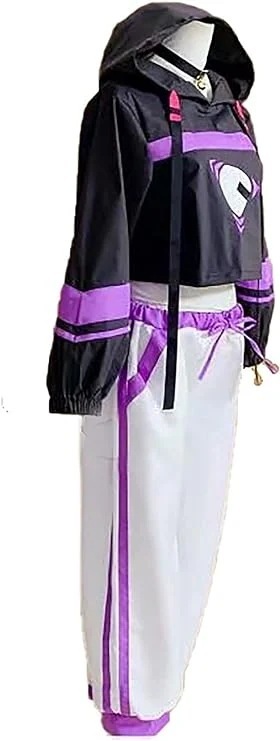 新作入荷コスチューム猫又おかゆ コスプレ 衣装 ねこまた おかゆ Vtuber 服 チョーカー付き コスチューム ハロウィン 仮装 衣装+耳+尻尾 靴ウィッグコスプレ_4