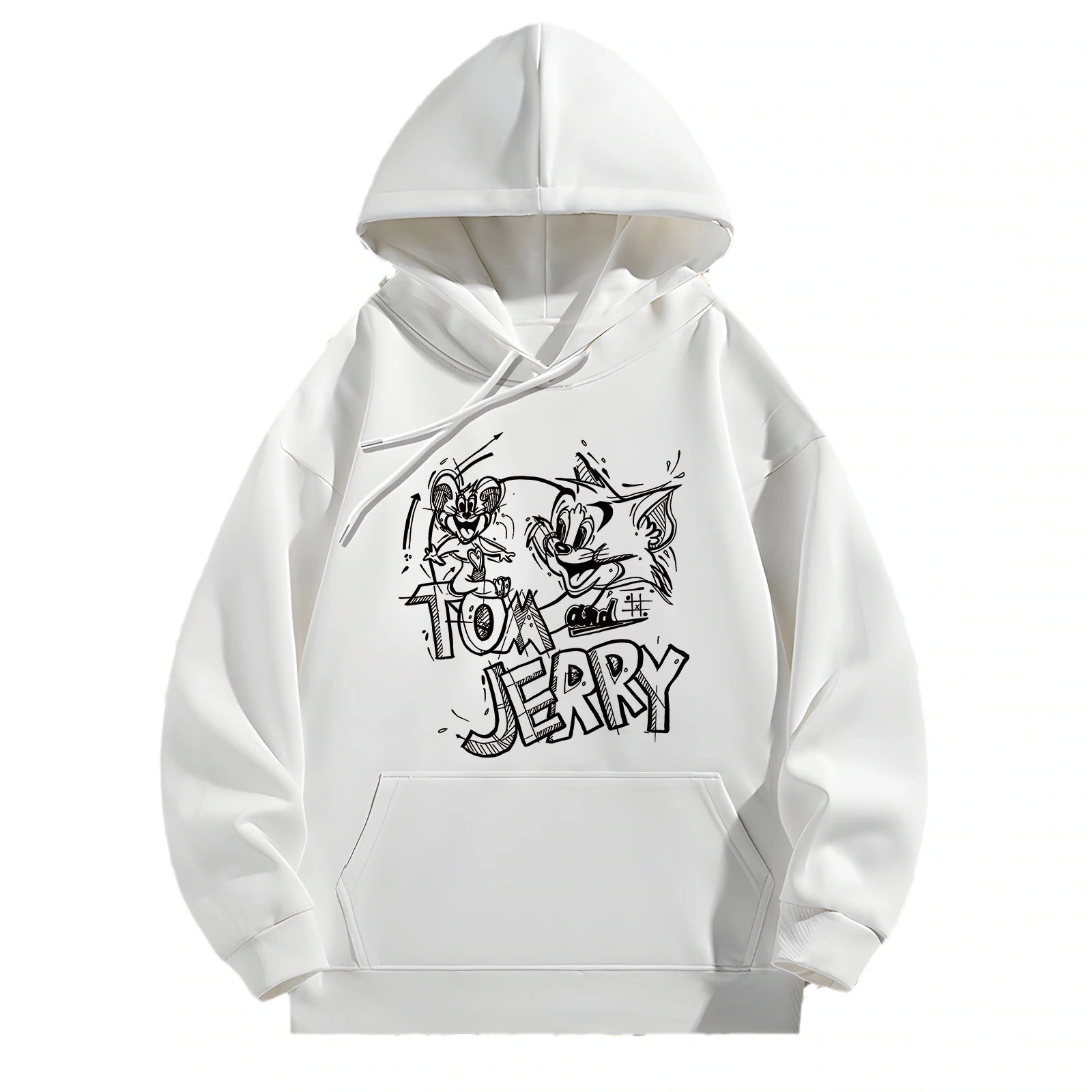 トムとジェリーの漫画アニメーションフード付きスウェットシャツトムとジェリープリントシーズンルーズパーカー