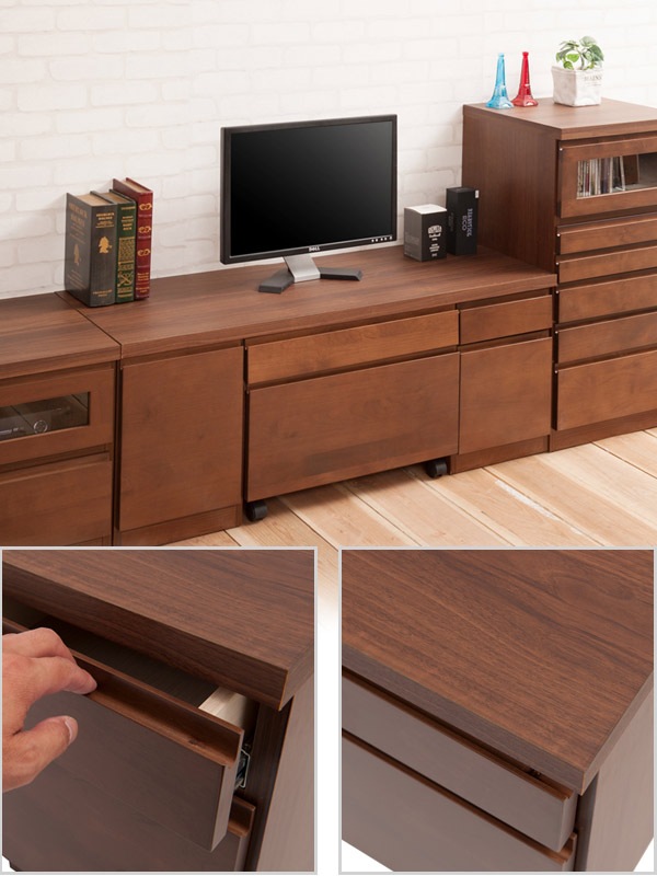 パソコンデスク ロータイプ 回転テーブル付 天然木 アルダー 幅120cm デスク PCデスク 机 プリンターワゴン つくえ ローデスク ワークデスク 日本製 完成品 木製 収納 スライド棚