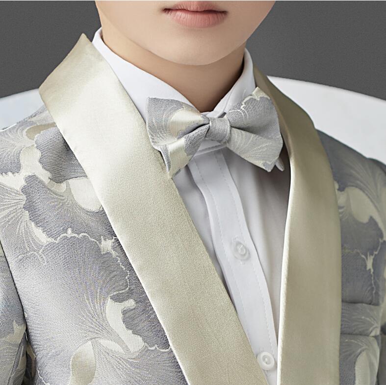 凄く人気がある 上品 花柄 セットアップ 4点/5点セット 男の子 子供スーツ ジャケット+ズボン+蝶ネクタイ+ブローチ/シャツ 七五三 子供服 入学式 キッズ カジュアル 発表会 卒業式 ピアノ 結_4