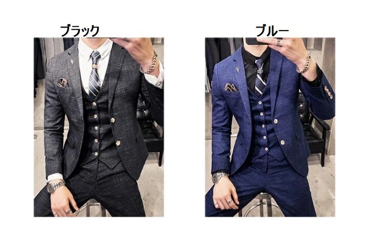 スーツスリーピース 「M~3XL」タキシード スーツ メンズ 紳士服 礼服 メンズスーツ フォーマル ビジネス リクルートスーツ 通勤 オフィス 就活 面接 カジュアル お呼ばれ 結婚式 二次会 スリ_5