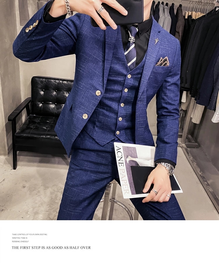 スーツスリーピース 「M~3XL」タキシード スーツ メンズ 紳士服 礼服 メンズスーツ フォーマル ビジネス リクルートスーツ 通勤 オフィス 就活 面接 カジュアル お呼ばれ 結婚式 二次会 スリ_8