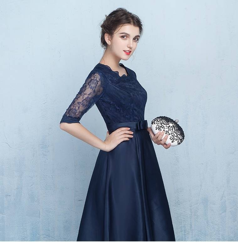 パーティードレス 結婚式 二次会 ワンピース 結婚式 お呼ばれドレス ドレス 結婚式 お呼ばれ 結婚式 パーティードレス 袖あり 大きいサイズ 黒 レース ワンピース レース 結婚式 ドレス お呼ばれ｜詳細画像