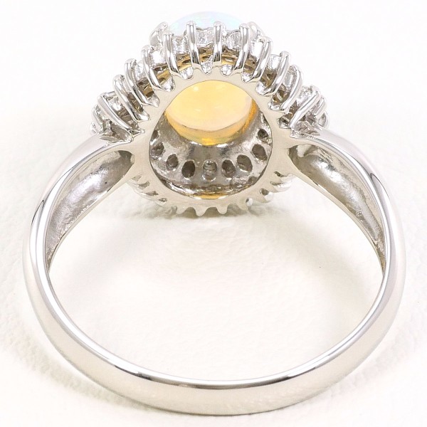 PT900 プラチナ リング 12.5号 オパール 0.61 ダイヤ 0.30 中古 PT900 プラチナ リング 12.5号 オパール 0.61 ダイヤ 0.30 中古