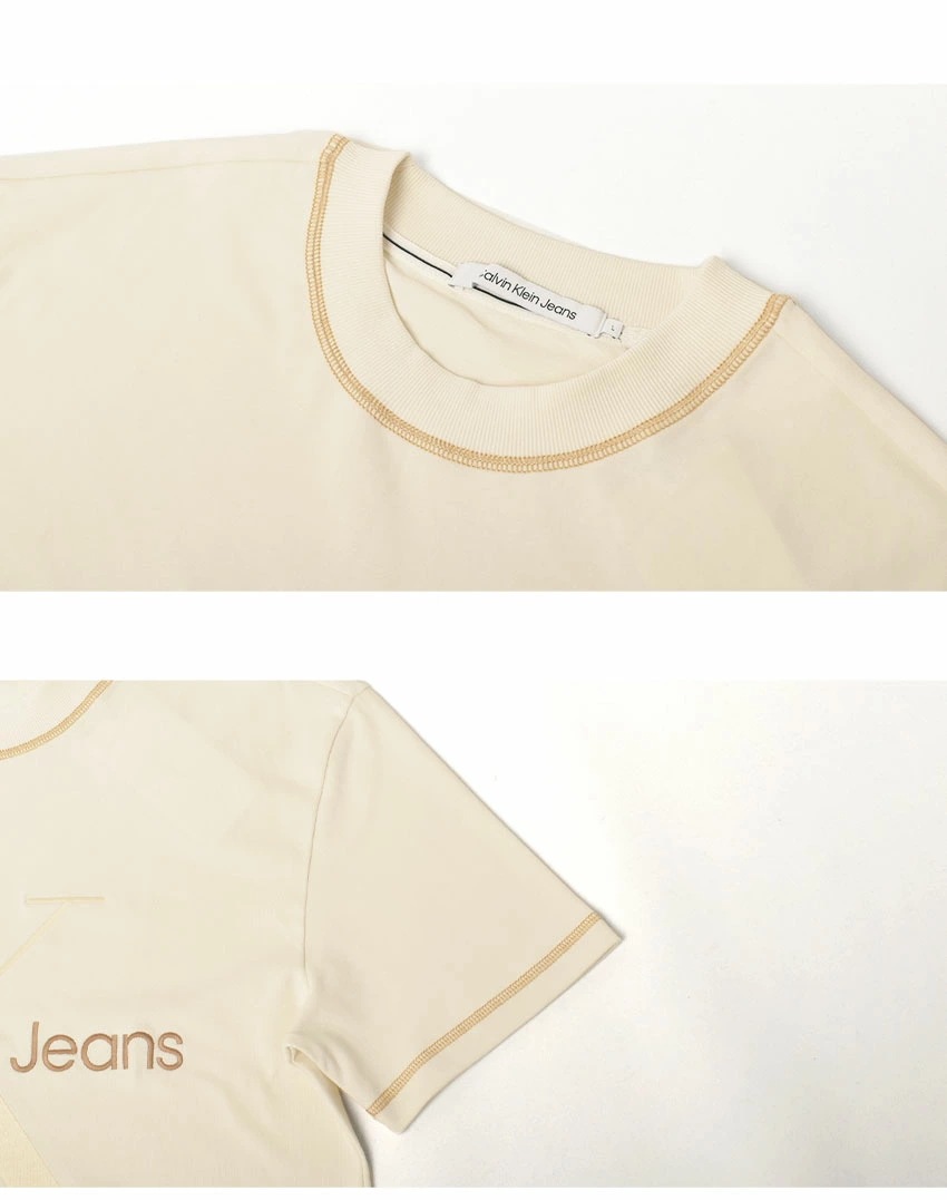 メンズ CK Tシャツ 半袖 ブランド WASH MONOLOGO S／S TEE J30J324673 トップス 刺しゅう 刺繍 ステッチ ロゴ クルーネック おしゃれ 人気