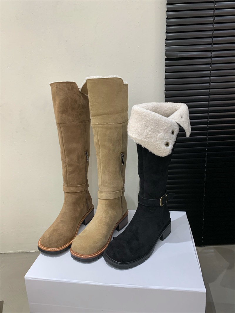 レディース ブーツ ロングブーツ 太ヒール ローヒール もこもこ ボア 美脚 脚長 かわいい 大人可愛い きれいめ シンプル カジュアル 上品 おしゃれ ラブリー キュート ガーリー ラフ クール