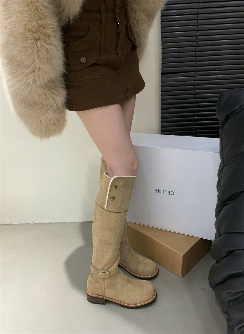 レディース ブーツ ロングブーツ 太ヒール ローヒール もこもこ ボア 美脚 脚長 かわいい 大人可愛い きれいめ シンプル カジュアル 上品 おしゃれ ラブリー キュート ガーリー ラフ クール