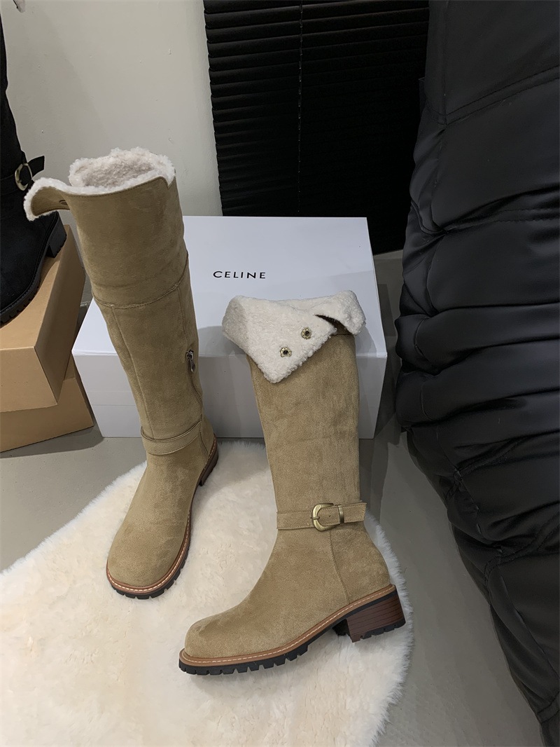 レディース ブーツ ロングブーツ 太ヒール ローヒール もこもこ ボア 美脚 脚長 かわいい 大人可愛い きれいめ シンプル カジュアル 上品 おしゃれ ラブリー キュート ガーリー ラフ クール