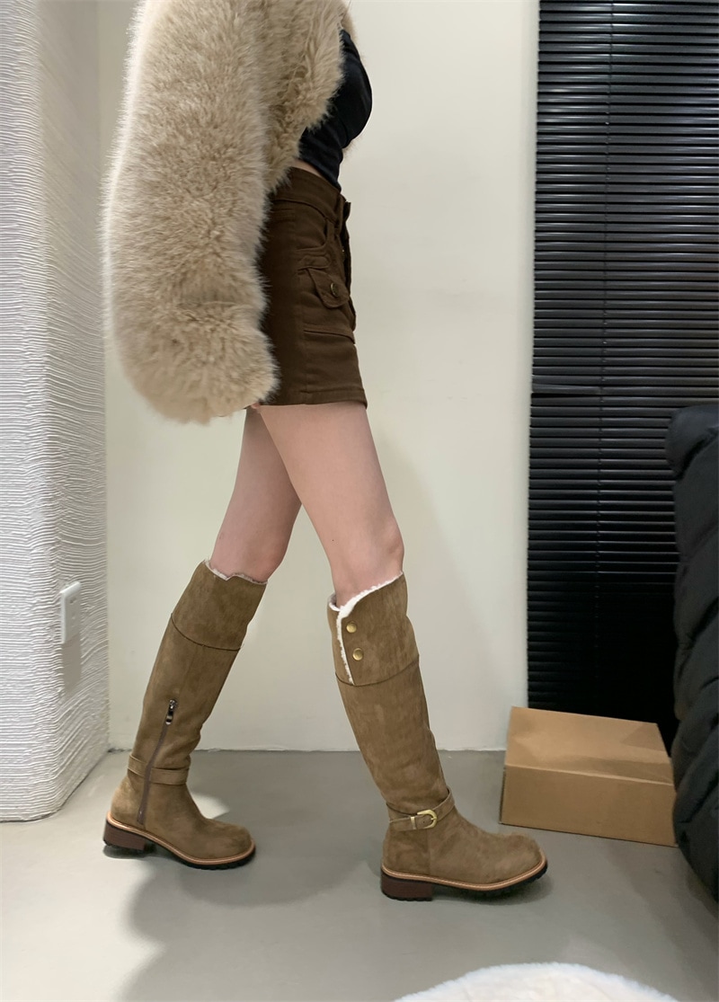 レディース ブーツ ロングブーツ 太ヒール ローヒール もこもこ ボア 美脚 脚長 かわいい 大人可愛い きれいめ シンプル カジュアル 上品 おしゃれ ラブリー キュート ガーリー ラフ クール