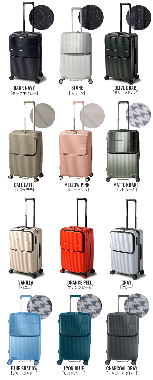 スーツケース Mサイズ 62L INV60 フロントオープン トップオープン ストッパー 静音 軽量 中型 2年保証 スーツケース Mサイズ 62L INV60 フロントオープン トップオープン ストッパー 静音 軽量 中型 2年保証