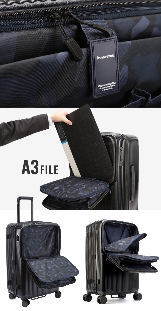 スーツケース Mサイズ 62L INV60 フロントオープン トップオープン ストッパー 静音 軽量 中型 2年保証 スーツケース Mサイズ 62L INV60 フロントオープン トップオープン ストッパー 静音 軽量 中型 2年保証