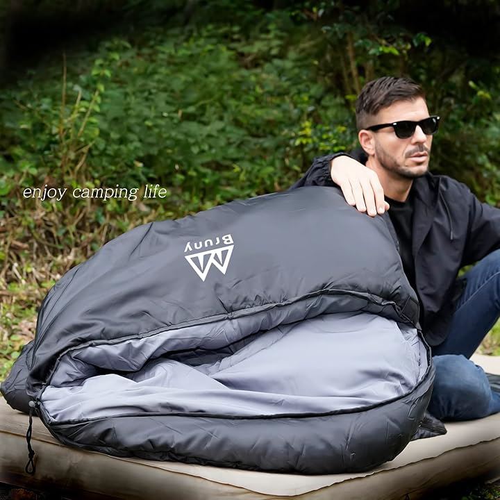 ブルーニー 寝袋 冬用 人工 ダウン シュラフ 210T 封筒型 最低温度 -30℃ 大きいサイズ ワイド 90(ブラック) ブルーニー 寝袋 冬用 人工 ダウン シュラフ 210T 封筒型 最低温度 -30℃ 大きいサイズ ワイド 90(ブラック)