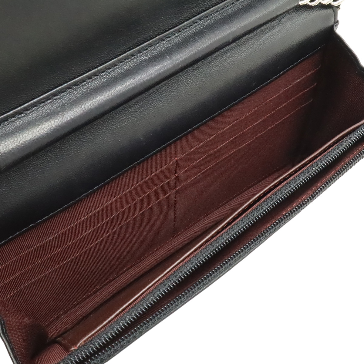 マトラッセ チェーンウォレット ショルダーバッグ ポシェット ラムスキン レザー ブラック 黒 シルバー金具 A3381_7