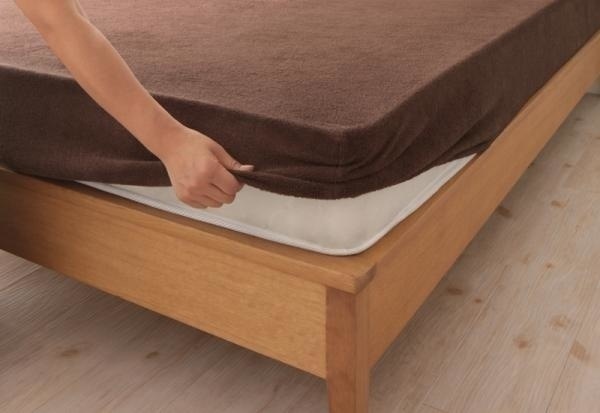 20色から選べる！365日気持ちいい！コットンタオルのカバーリング [ボックスシーツのみ] キング モカブラウン