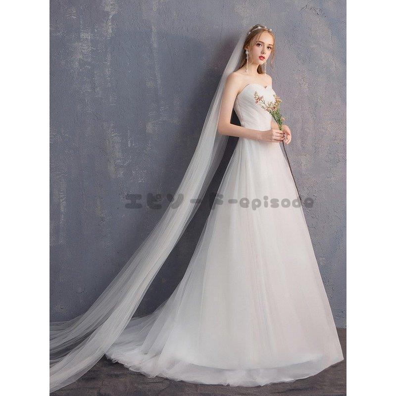 ウェディングドレス白 パーティードレス ビスチェタイプ 花嫁ロング