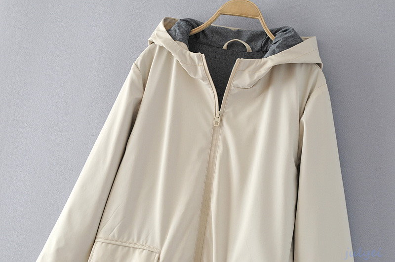 全2COLOR レディース 上着フード付き アウターコート 前開き 保温性 ロングコート ロング袖 秋冬 シンプル//アプリコット、ライトブルー 全2COLOR レディース 上着フード付き アウターコート 前開き 保温性 ロングコート ロング袖 秋冬 シンプル//アプリコット、ライトブルー