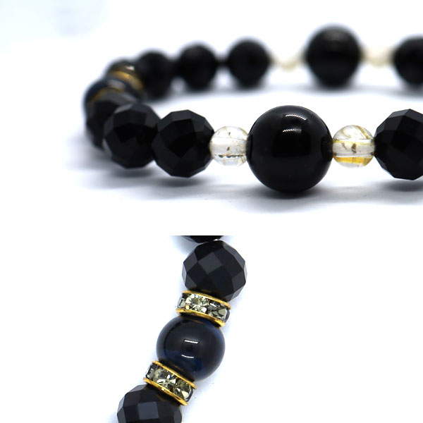 金運 仕事運 メンズ デザインブレスレット モリオン ルチルクォーツ 金運グッズ 開運グッズ パワーストーン