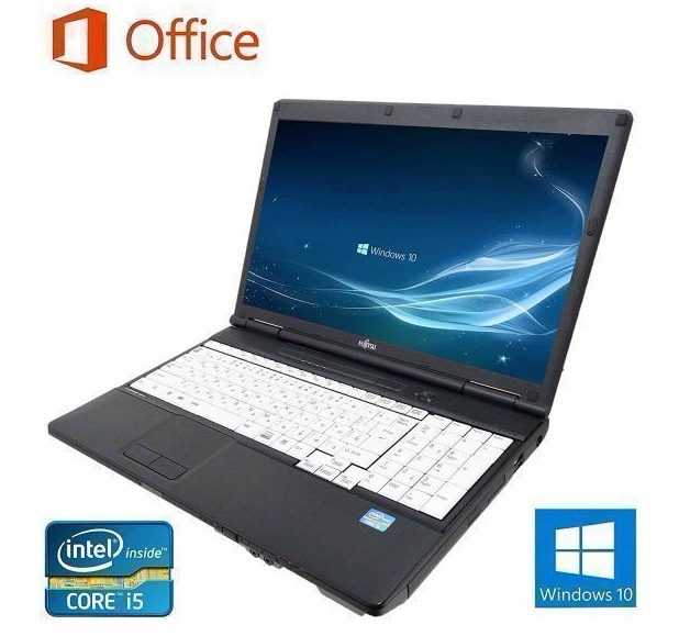 サポート付き 快速 美品 富士通 A561/C Windows10 PC Office2016 新品SSD:240GB メモリ:8GB & Qtuo 2.4G 無線マウス 5DPIモード セット