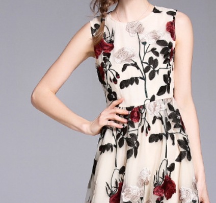 花柄ノースリーブワンピース ワンピース ミモレ丈 袖なし l ラウンドネック セミフレア レース 刺繍 かわいい 大人可愛い 大人 柄 花柄 春 夏 秋 10代 20代 30代 40代 50 花柄ノースリーブワンピース ワンピース ミモレ丈 袖なし l ラウンドネック セミフレア レース 刺繍 かわいい 大人可愛い 大人 柄 花柄 春 夏 秋 10代 20代 30代 40代 50