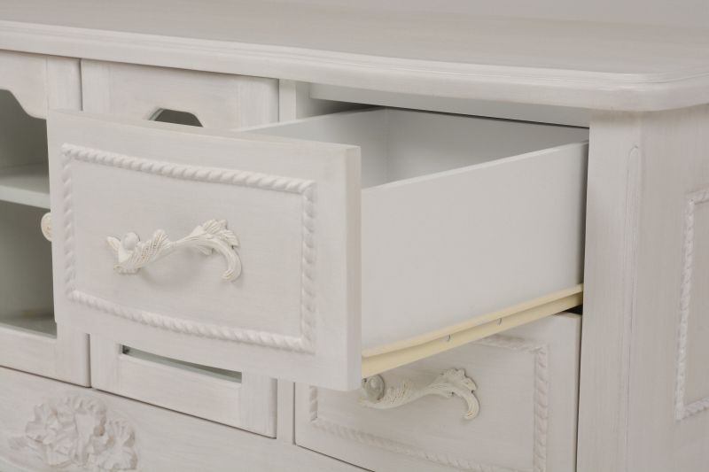 リビングボード おしゃれ 幅120×奥行44.5×高さ56cm アンティークホワイト 白 リビングボード おしゃれ 幅120×奥行44.5×高さ56cm アンティークホワイト 白