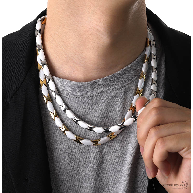 ステンレス 磁気ネックレス [n483-silver]