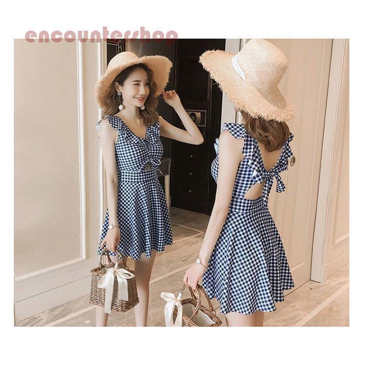 水着 レディース 体型カバー 水着ワンピース型 サロペット水着 半袖 チェック柄Vネック 小胸バンドゥ 40代 オシャレ韓国風 可愛い スイムウェア ママ 水着 レディース 体型カバー 水着ワンピース型 サロペット水着 半袖 チェック柄Vネック 小胸バンドゥ 40代 オシャレ韓国風 可愛い スイムウェア ママ