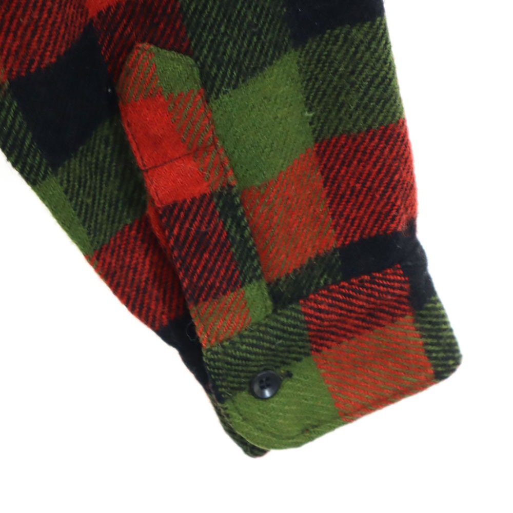 ヴィンテージ 50s 60s マチ付き ウールブレンド チェック柄 長袖