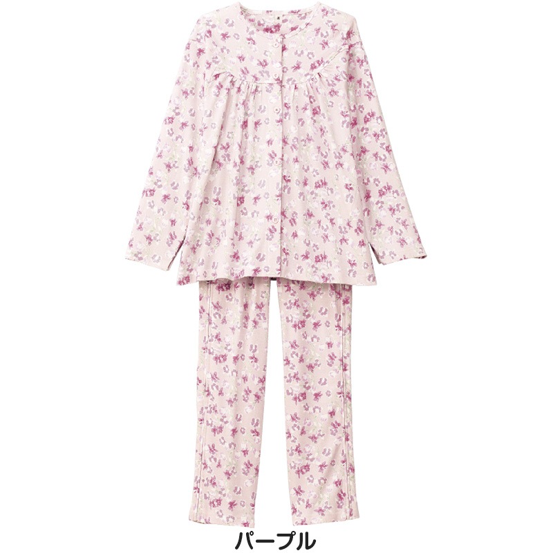 婦人 フルオープンパジャマ 上下セット S~LL (レディース 綿100% ワンタッチテープ マジックテープ式 介護) (送料無料) (取寄せ) 婦人 フルオープンパジャマ 上下セット S~LL (レディース 綿100% ワンタッチテープ マジックテープ式 介護) (送料無料) (取寄せ)
