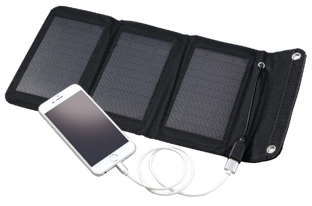 （まとめ買い）折りたたみ式ポータブルソーラー充電器 5W 52033 [x3セット]