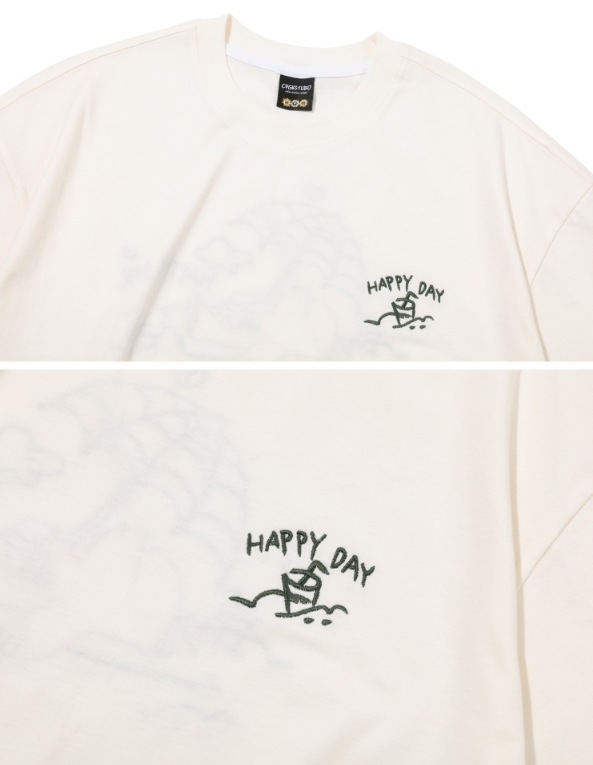 【CPGN STUDIO】23SS★ Happy Voyage Embroidery Short Sleeve T CPGN STUDIO】 Happy Voyage Embroidery Short Sleeve Tee T