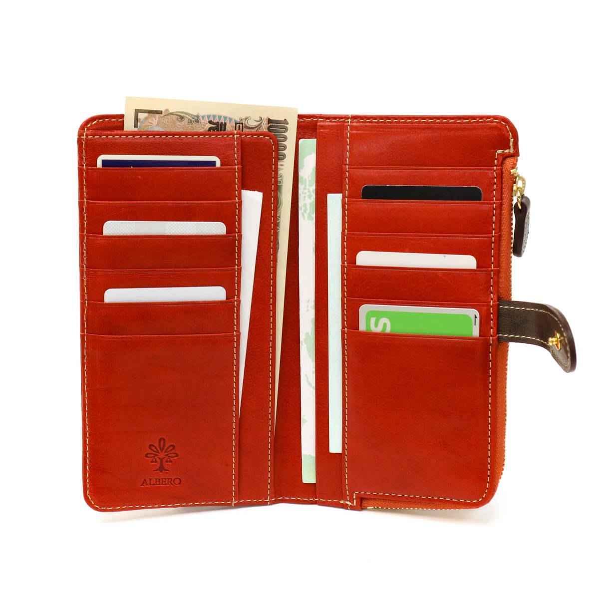 アルベロ 長財布 ALBERO 財布 PIERROT ピエロ 二つ折り 小銭入れ 薄い 薄型 スリム 本革 革 レザー ウォレット おしゃれ かわいい ナチュラル ブランド レディース 6431