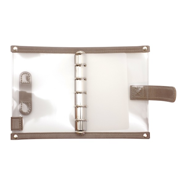 LETS STATIONERY GOODS クリアシステム手帳 ミニ5【mostro/グレージュ