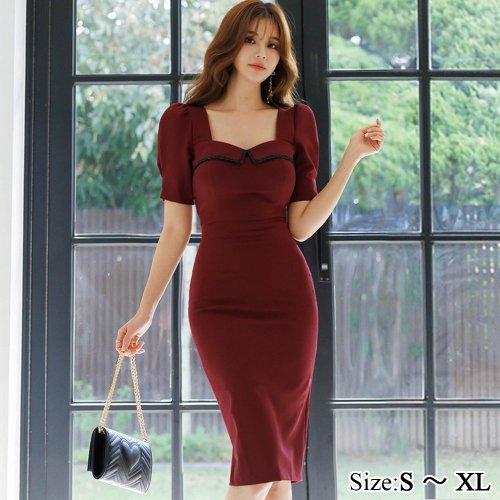 キャバドレス ナイトドレス ミディアムドレス パフスリーブ ワンピース キャバ嬢 キャバクラ ラウンジ 半袖 スクエアネック シック レディース グラシア キャバドレス ナイトドレス ミディアムドレス パフスリーブ ワンピース キャバ嬢 キャバクラ ラウンジ 半袖 スクエアネック シック レディース グラシア