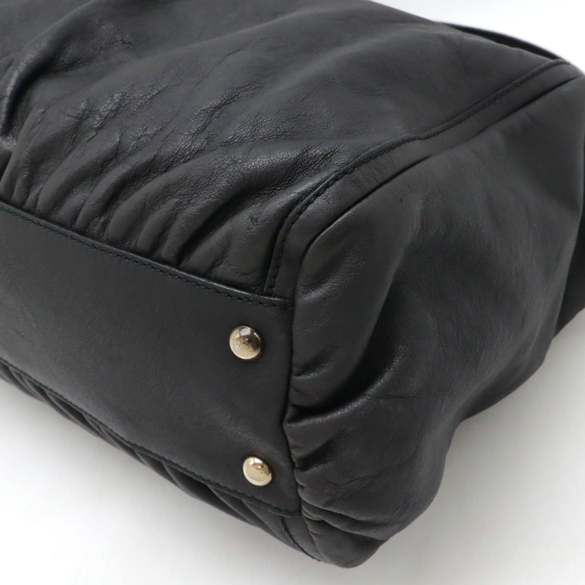 アビー トートバッグ ラージトート ショルダーバッグ セミショルダー レザー ブラック 黒 ゴールド金具 19024