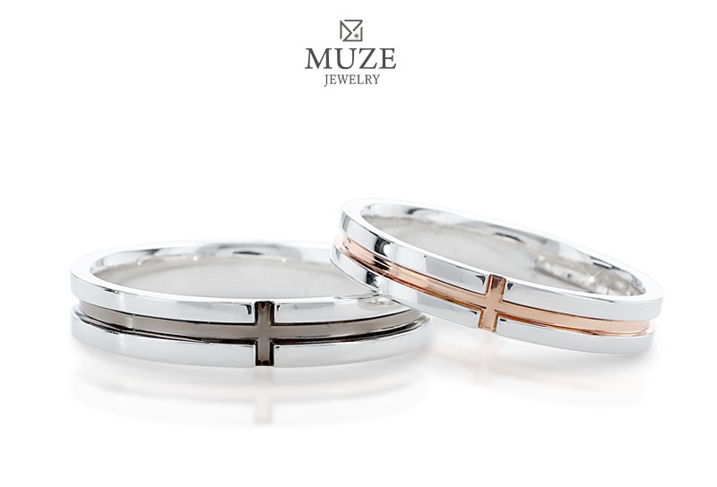 クロスライン ペアリング 結婚指輪 MUZE JEWELRY マリッジリング 指輪 シルバー925プラチナ仕上げ カップル リング ペア プラチナ仕上げ SV925 プロポーズ サプライズ 記念 m