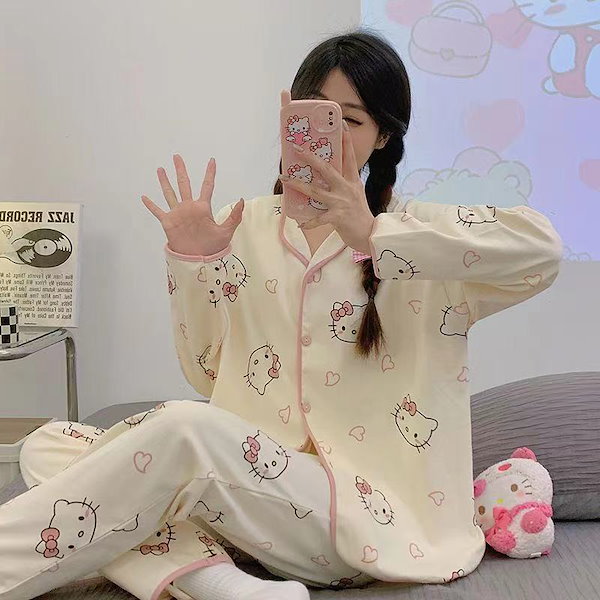 Qoo10] ハローキティ パジャマ 上下セット 長袖